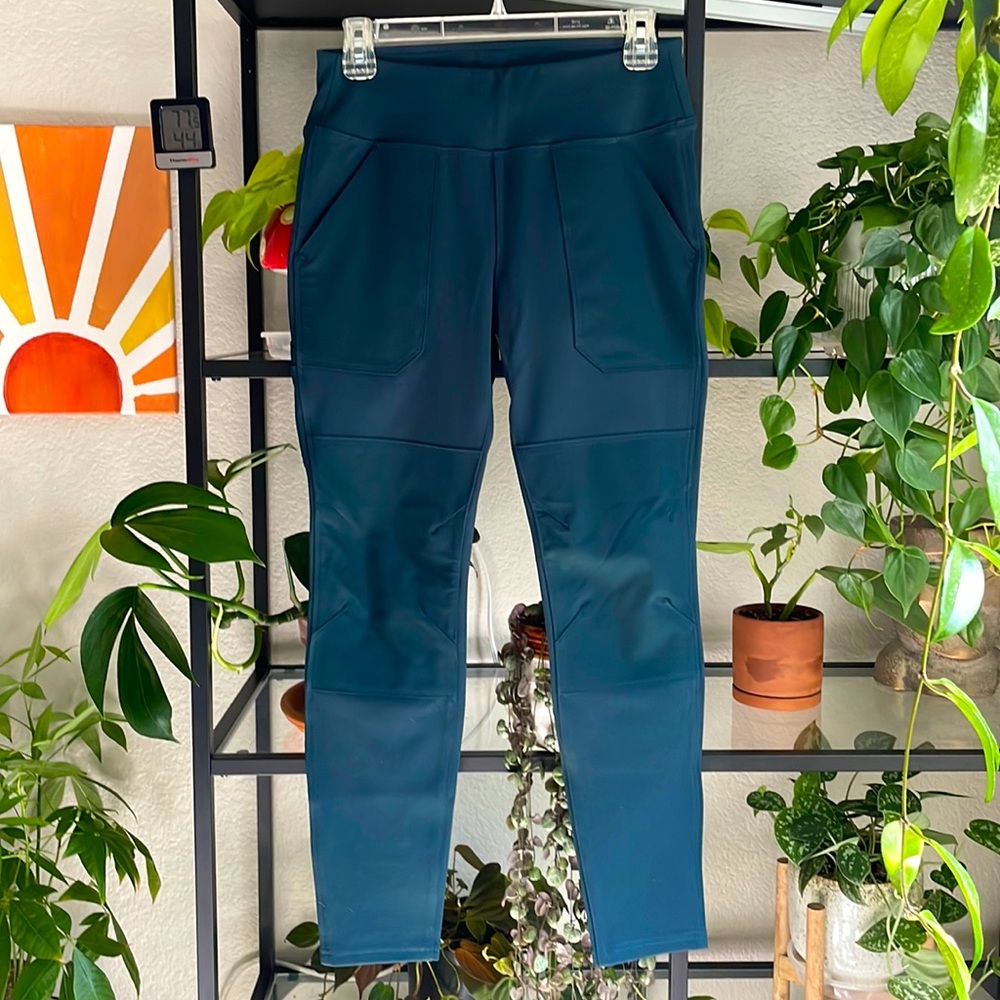 Carhartt Womens Forced Fitted Leggings Extra-small 0/2 Short Blue-Green